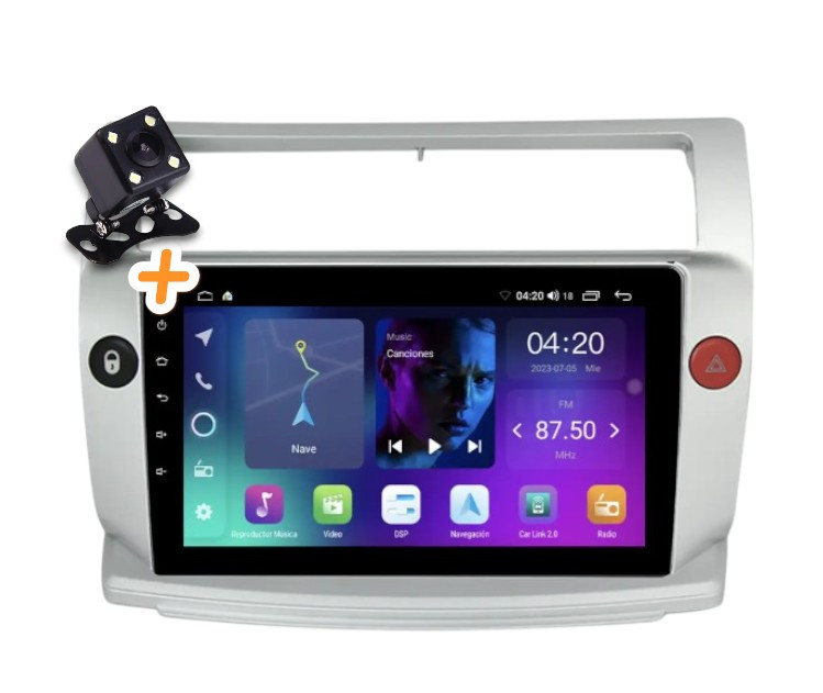 Магнітола для Citroen C4 2004-2014 Android 4/64 ГБ CarPlay 4G QLED, фото 1