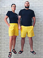 Шорты летние оптом однотонные мужские без подкладки ткань бенгалин на резинке два боковых р.46 50 54 58