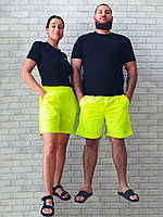 Легкие летние шорты оптом для мужчин однотонные без подкладки из ткани бенгалин на резинке р.46 50 54 58