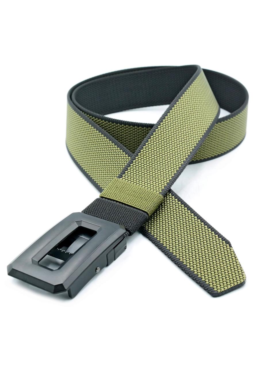 Ремінь тканинний двосторонній Weatro 3,8 х 120 см Хакі + Чорний, фото 1