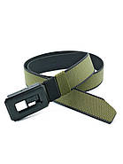 Ремінь тканинний двосторонній Weatro 3,8 х 120 см Хакі + Чорний, фото 2