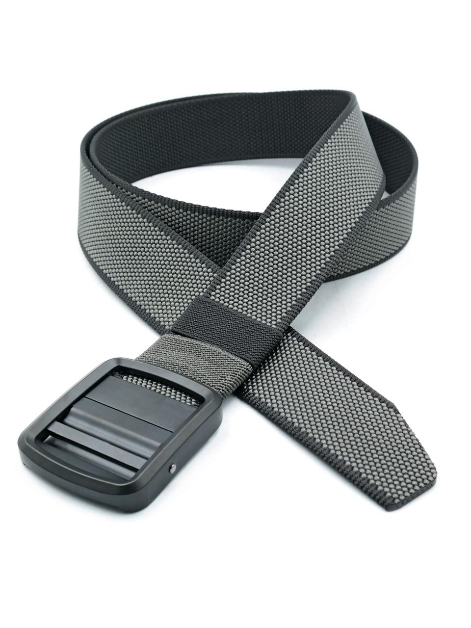 Ремінь тканинний двосторонній Weatro 3,8 х 120 см Сірий + Чорний, фото 1