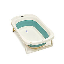 Ванночка  складна силіконова з термометром green