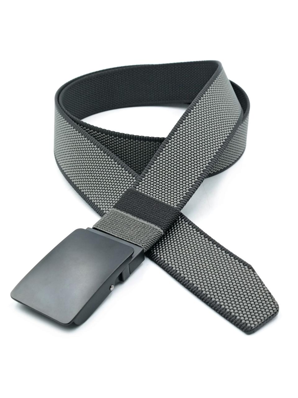 Ремінь тканинний двосторонній Weatro 3,8 х 120 см Сірий + Чорний, фото 1