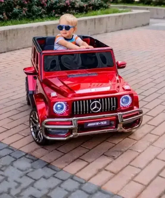 Дитячий електромобіль двомісний джип Mercedes G63 AMG червоний, фото 1