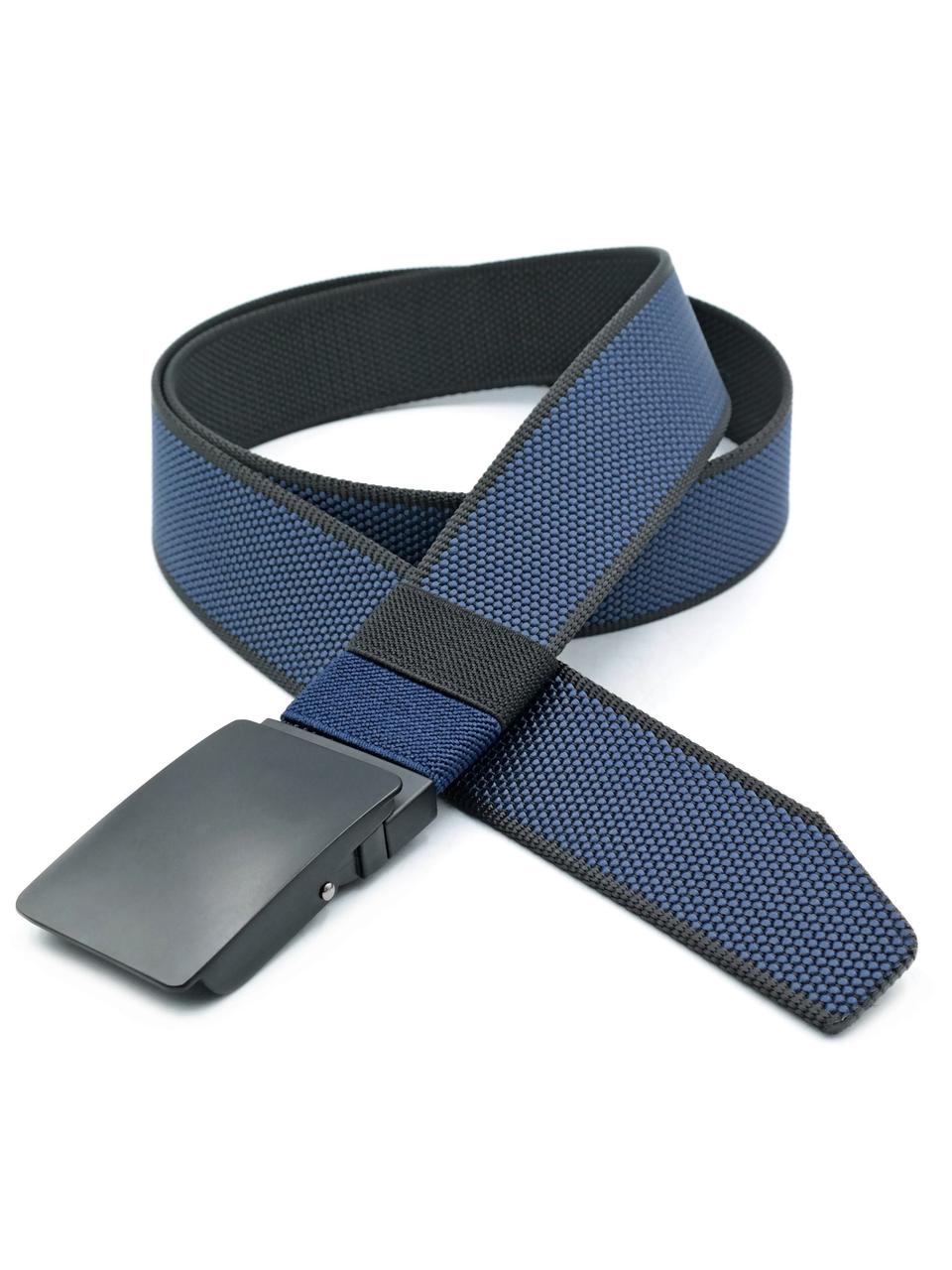 Ремінь тканинний двосторонній Weatro 3,8 х 120 см Синій + Чорний, фото 1