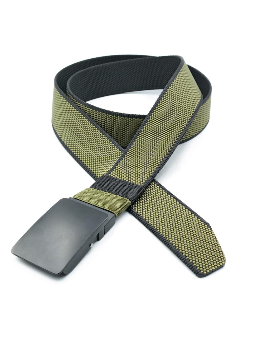 Ремінь тканинний двосторонній Weatro 3,8 х 120 см Хакі + Чорний, фото 1