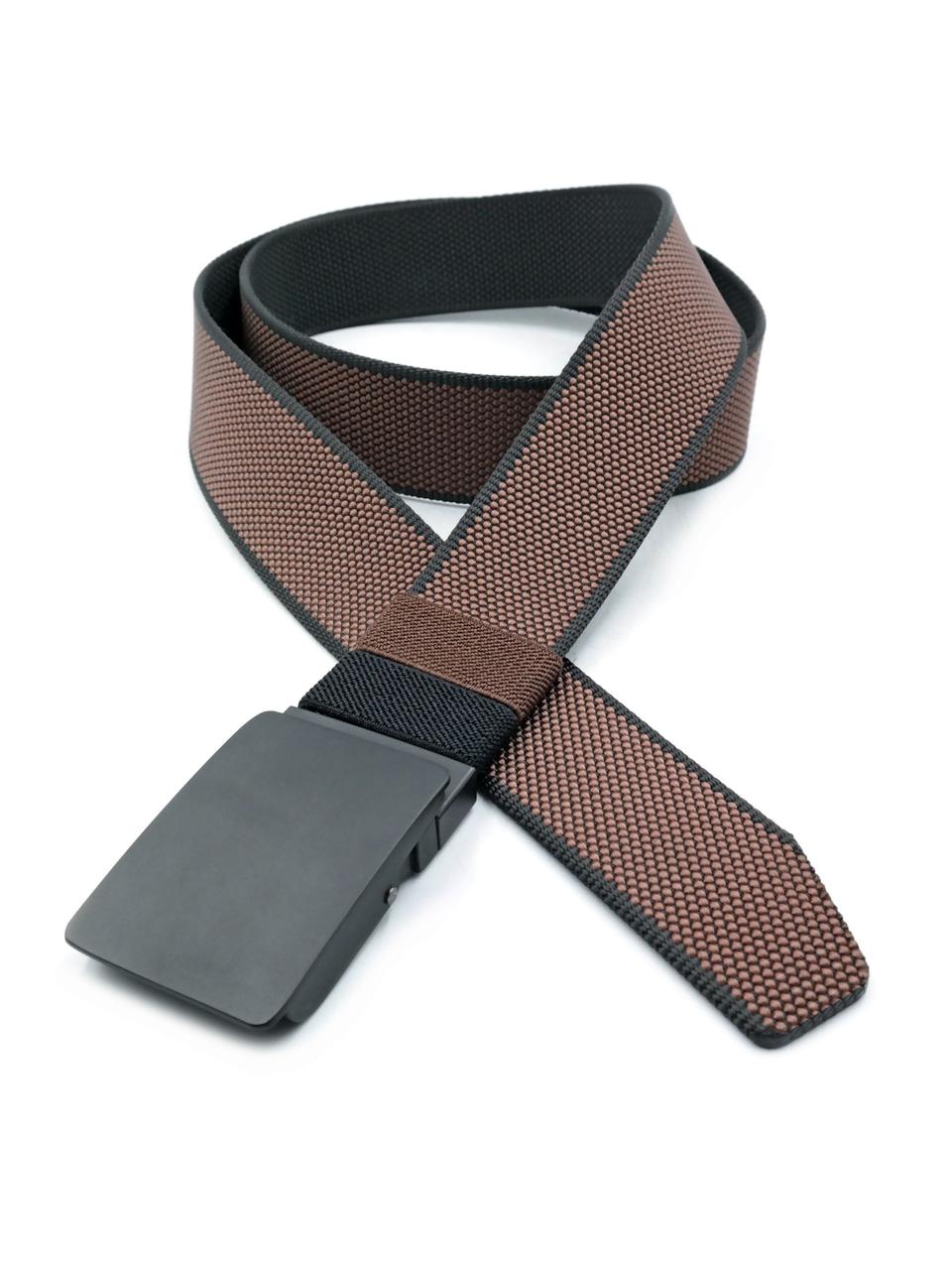 Ремінь тканинний двосторонній Weatro 3,8 х 120 см Коричневий + Чорний, фото 1