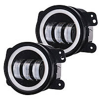 Фары противотуманные 60W 4 дюйма с ДХО и поворотами (2 шт) DAF, фото 3