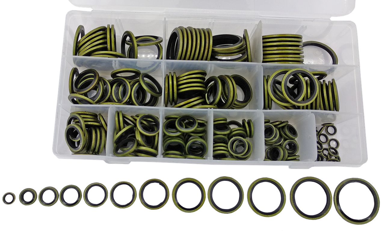 Набір металогумових шайб з ущільнювачами 150 шт (6-24 мм), фото 1