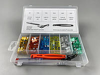 Набір запобіжників 93 шт (5А, 10А, 15А, 20А, 25А, 30А) захоплення + тестер 6-24В пластиковий бокс, фото 2