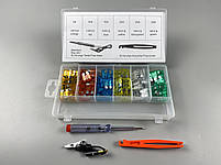 Набір запобіжників 93 шт (5А, 10А, 15А, 20А, 25А, 30А) захоплення + тестер 6-24В пластиковий бокс, фото 4