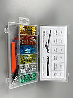 Набір запобіжників 93 шт (5А, 10А, 15А, 20А, 25А, 30А) захоплення + тестер 6-24В пластиковий бокс, фото 9