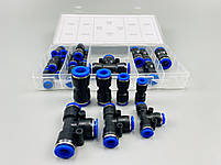 Набір пневматичних фітингів Т-подібних 24 шт. — універсальні з'єднання 6-12 мм, фото 6