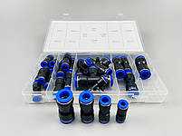 Набір пневматичних фітингів Т-подібних 24 шт. — універсальні з'єднання 6-12 мм, фото 7