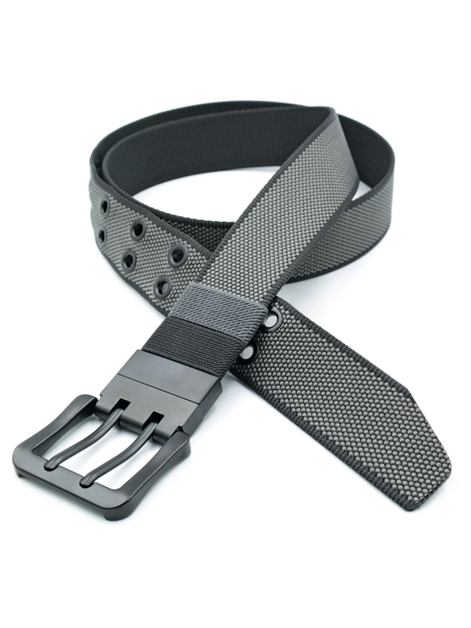 Ремінь тканинний двосторонній Weatro 3,8 х 120 см Сірий + Чорний, фото 1