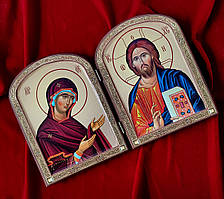 Ікона-складень Пресвята Богородиця та Спаситель на дереві 22*17 см