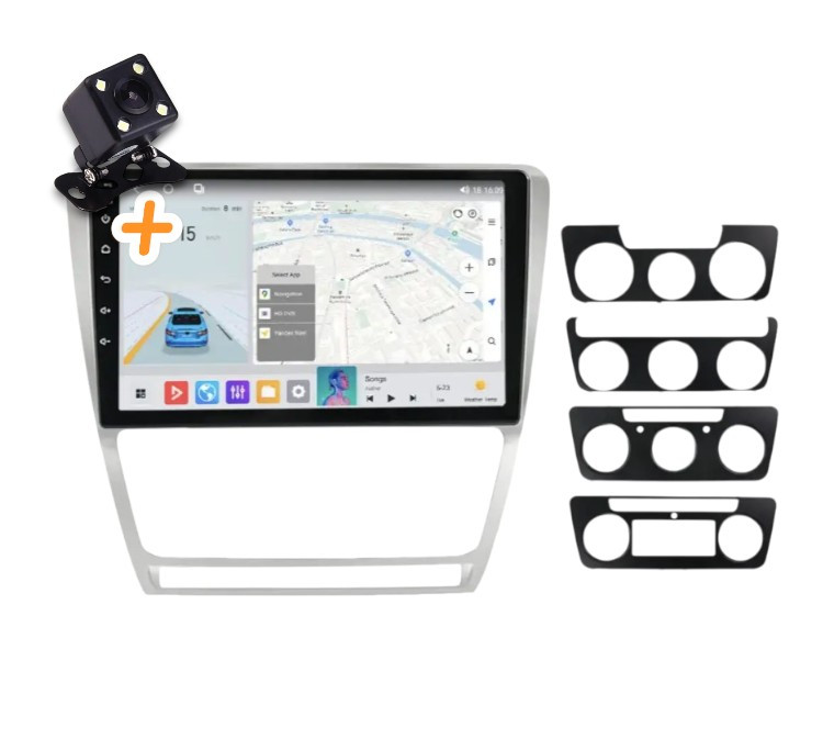 Магнітола для Skoda Octavia A5 2007-2014 Android 4/64 ГБ CarPlay 4G QLED, фото 1