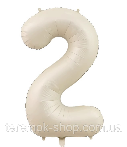 Куля-цифра 2 світло-кремовий нефрит 102 см 40" в упаковці, фото 1
