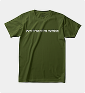 Футболка з прикольним написом "Don't push the horses", фото 3