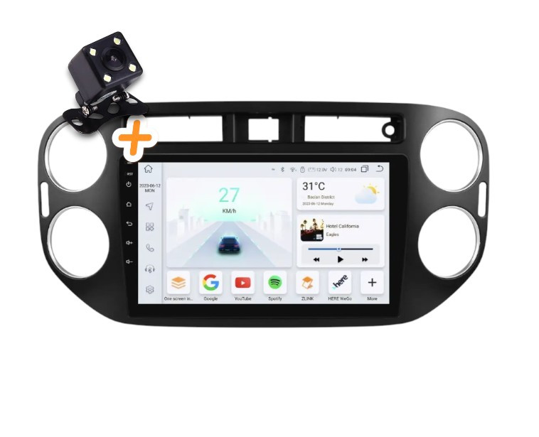 Магнітола для Volkswagen Tiguan 2006-2016 Android 4/64 ГБ CarPlay 4G QLED, фото 1
