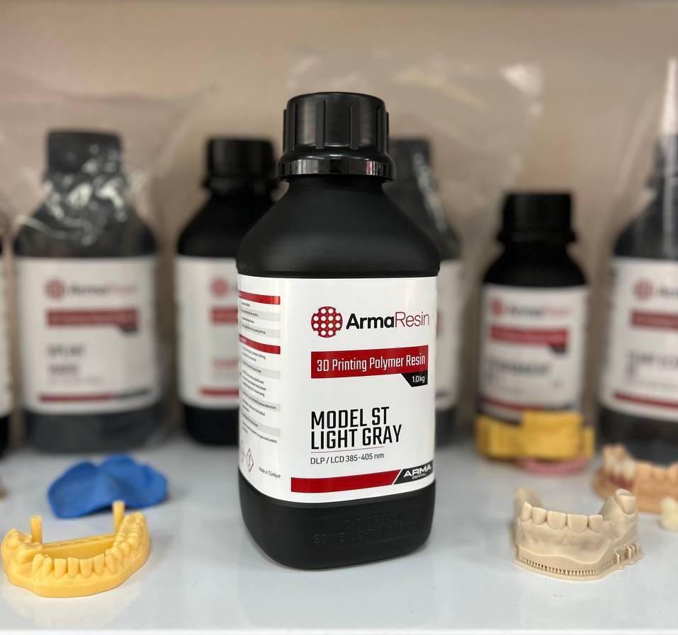 MODEL ST LIGHT Gray (МОДЕЛ СТ Лайт Грей),фотополімерна смола для 3D друку стоматологічних моделей. ArmaResin (Арма Резін), фото 1