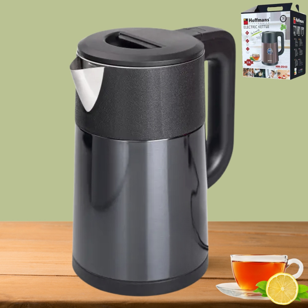 Електричний чайник 2,5 л металевий Hoffmans Electronics HM-2543 Електрочайник для дому 1800W Синій, фото 1