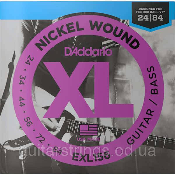 Струны D'Addario EXL156 Nickel Wound Guitar/Bass 24-84, фото 1