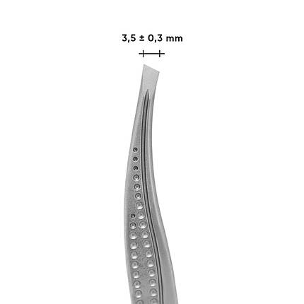 Пінцет для брів CLASSIC 12 TYPE 3 (широкі скошені кромки) TC-12/3, фото 3