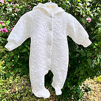 Детский человечек для новорожденной девочки или мальчика из ткани капитан, цвет молочный, размер 56