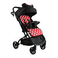 Коляска прогулочная детская Минни Маус JOY Elegans (телескопическая ручка, футкавер, подстаканник) черный
