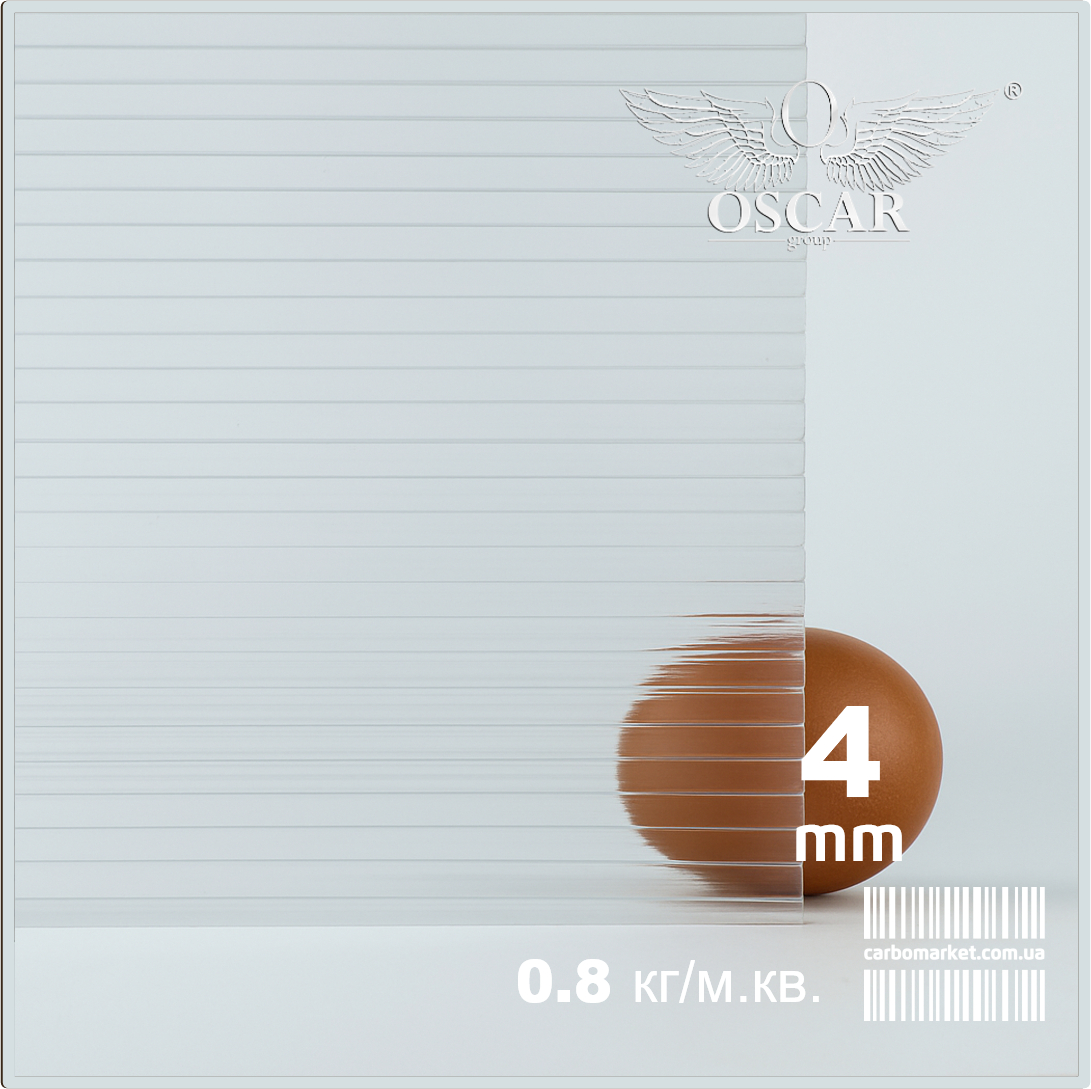 Стільниковий полікарбонат 2100Х6000Х4 mm OSCAR Premium прозорий Сербія, фото 1