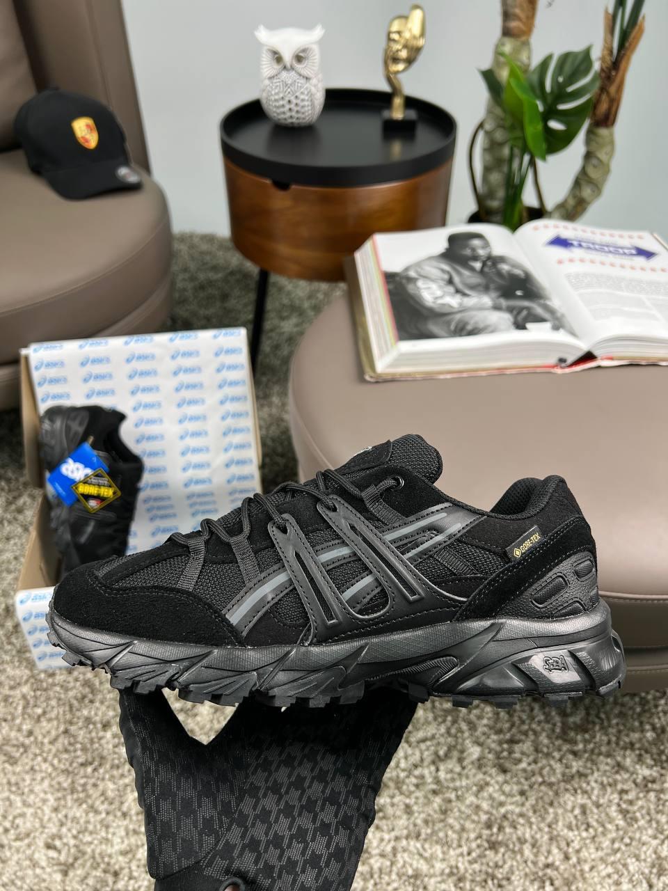 Чоловічі кросівки ASICS Gel-Sonoma 15-50 Gore-Tex All Black, кеди Асикс шкіра замша текстиль. Чоловіче взуття
