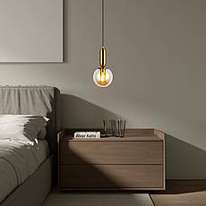 Підвісний бронзовий світильник з 15см кулею (52-1012-1 BRZ+BR), фото 3