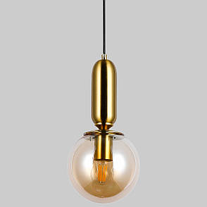 Підвісний бронзовий світильник з 15см кулею (52-1012-1 BRZ+BR), фото 1