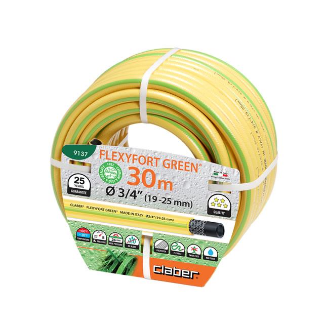 Шланг поливальний 3/4" 30м Flexyfort Green, жовтий з зел. полосою, фото 1