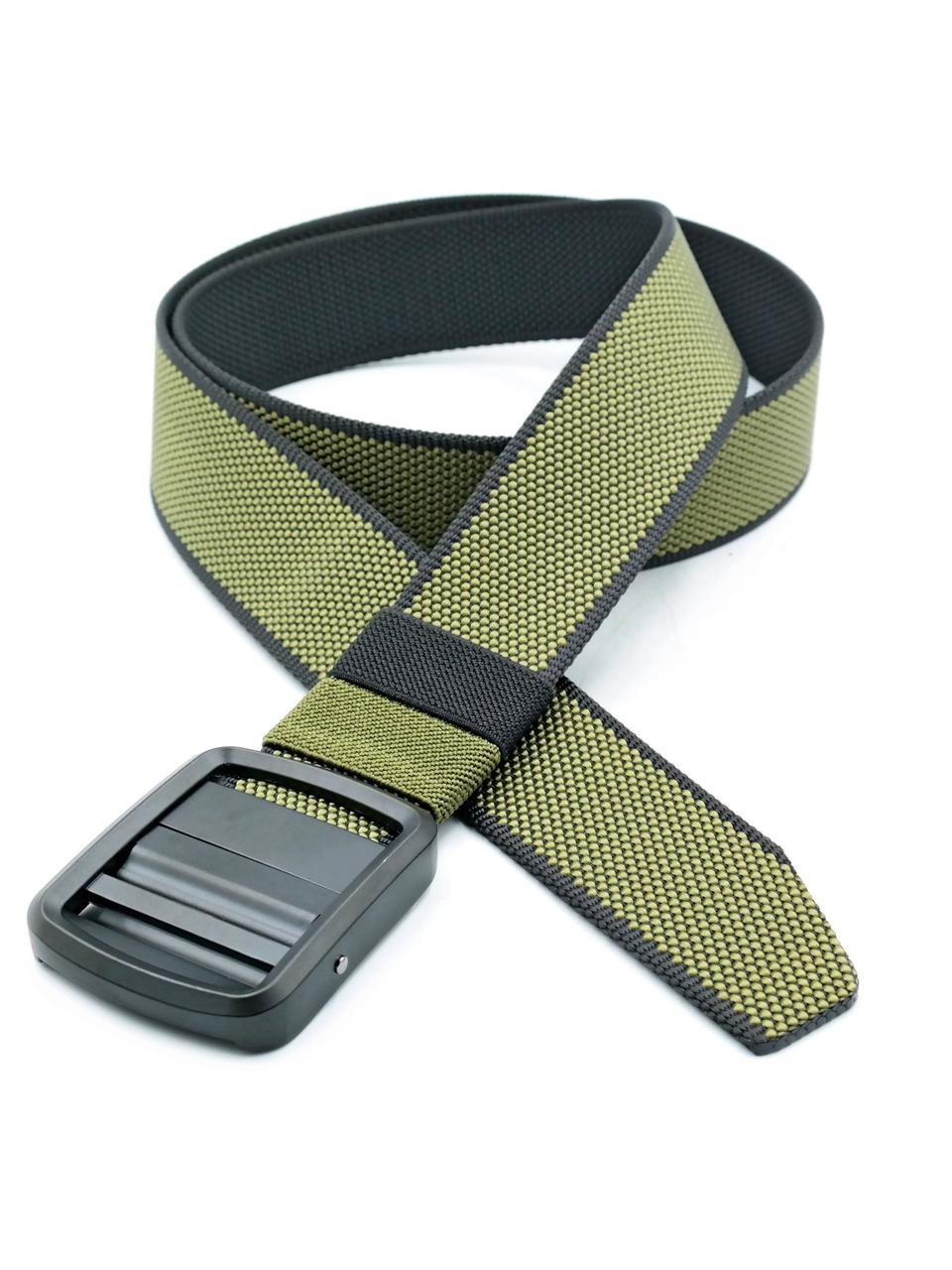 Ремінь тканинний двосторонній Weatro 3,8 х 120 см Хакі + Чорний, фото 1