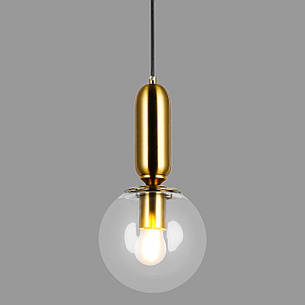 Підвісний бронзовий світильник з 15см кулею (52-1012-1 BRZ+CL), фото 2