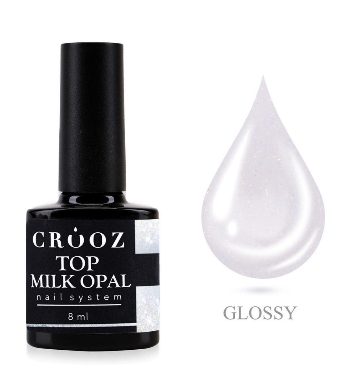 Crooz Закріплювач для гель-лаку TOP MILK OPAL, 8 ml, фото 1