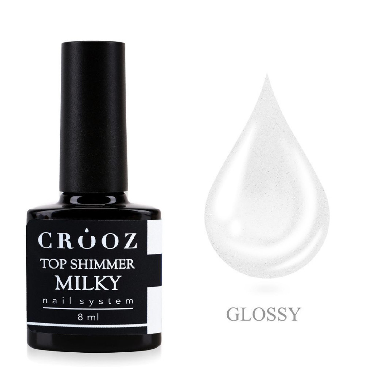 Crooz Закріплювач для лаку Top shimmer milky, 8 ml, фото 1