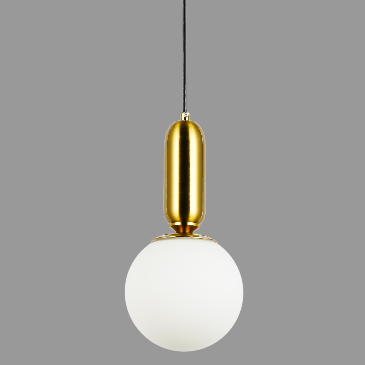 Підвісний бронзовий світильник з 15см кулею (52-1012-1 BRZ+WH)