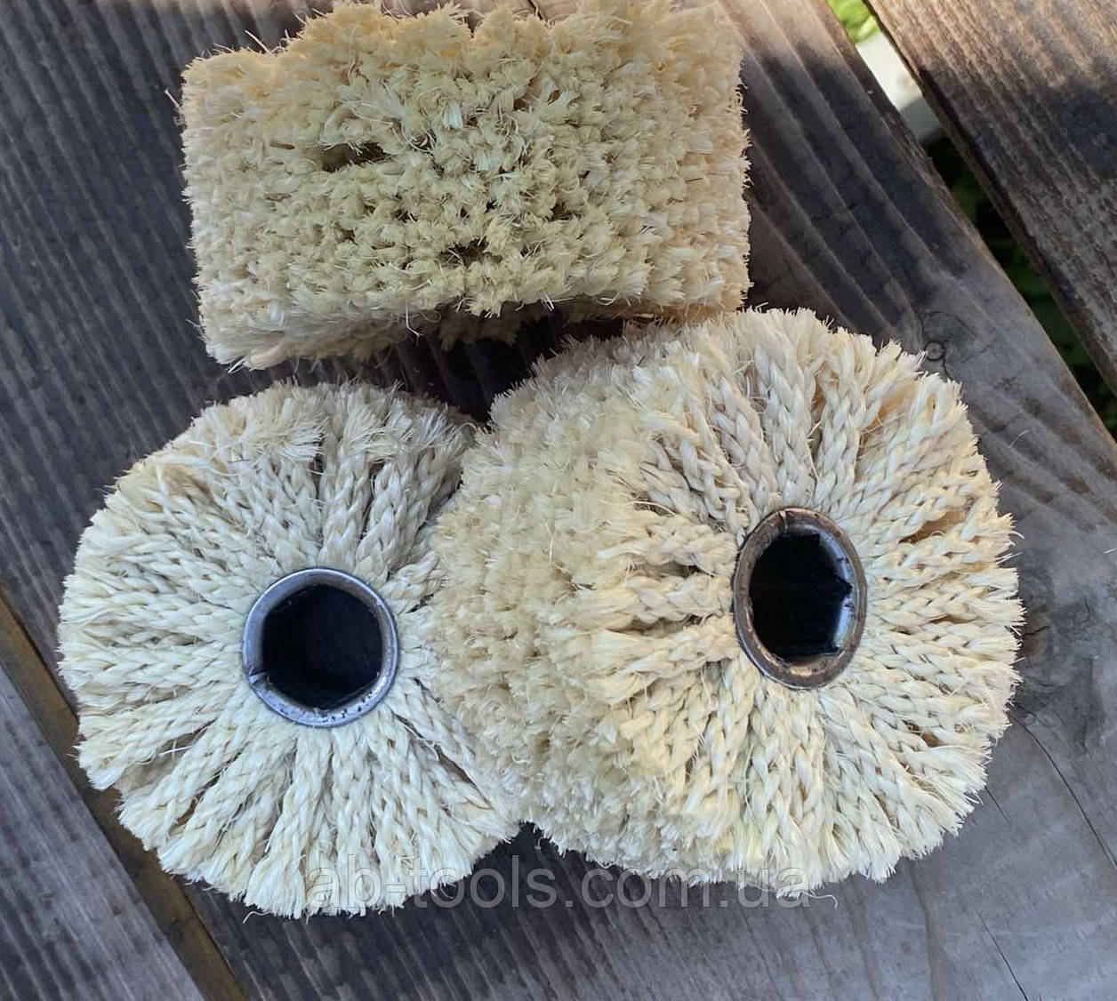 Білий сизалевий круг 90/35/19 без просочення сизаль, фото 1