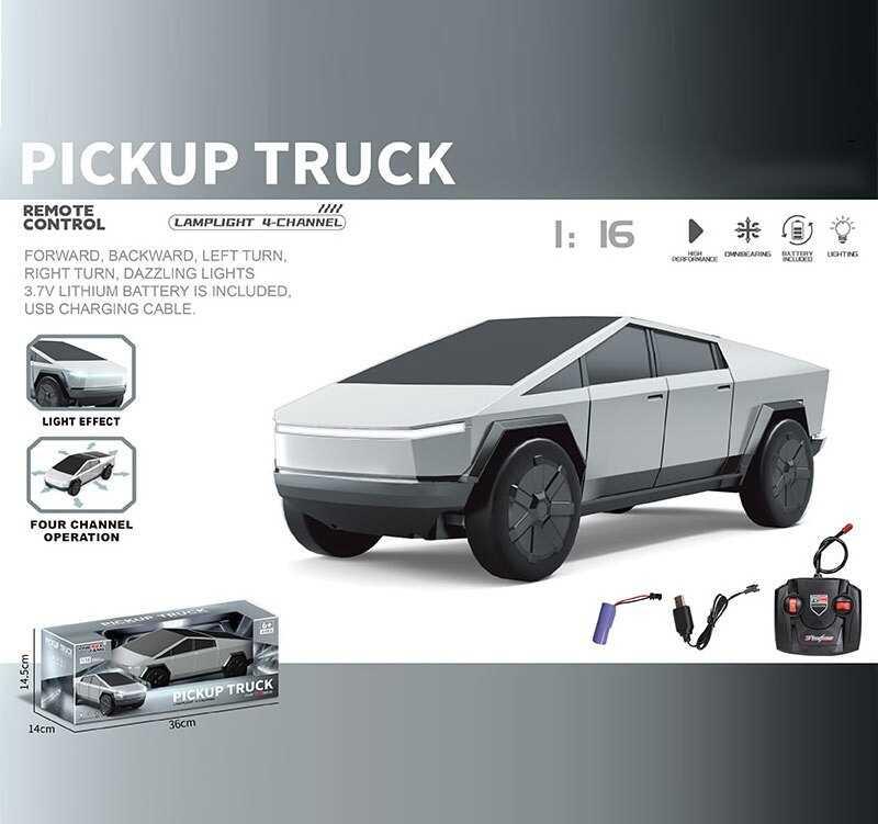 Джип на радіокеруванні Tesla Cybertruck Тесла Кібертрак YJ 100, 1:16, акумулятор 3,7 V, пульт 27 Hz, фото 1