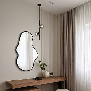 Підвісний чорний світильник на 2 лампи з 13см плафонами (52-1015-2 BK+CL), фото 2