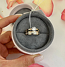 Подвійна срібна каблучка з золотом і фіанітами жіноча "Рея-1" Каблучка зі срібла 925 проби, фото 2