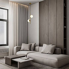 Підвісний бронзовий світильник на 2 лампи з 13см плафонами (52-1015-2 BRZ+WH), фото 3