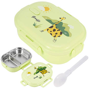 Ланч-бокс з нержавіючої сталі, Зелений / Ланч бокс / Контейнер для їжі / Судок для їжі / Бокс для ланчу