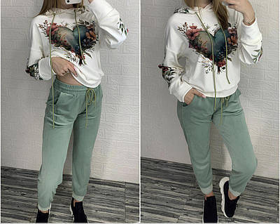 Велюровий костюм з серцем,РОЗМІР ТІЛЬКИ  44