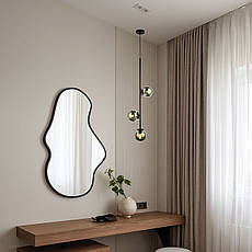 Підвісний чорний світильник на 3 лампи з 13см плафонами (52-1015-3 BK+BK), фото 4