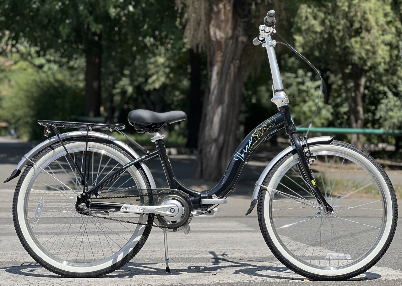 Велосипед складний міський дорожній 24" Winner Ibiza на зріст 130-175 см чорний, фото 1